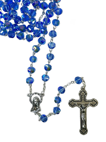 Glass Rosary - Blue