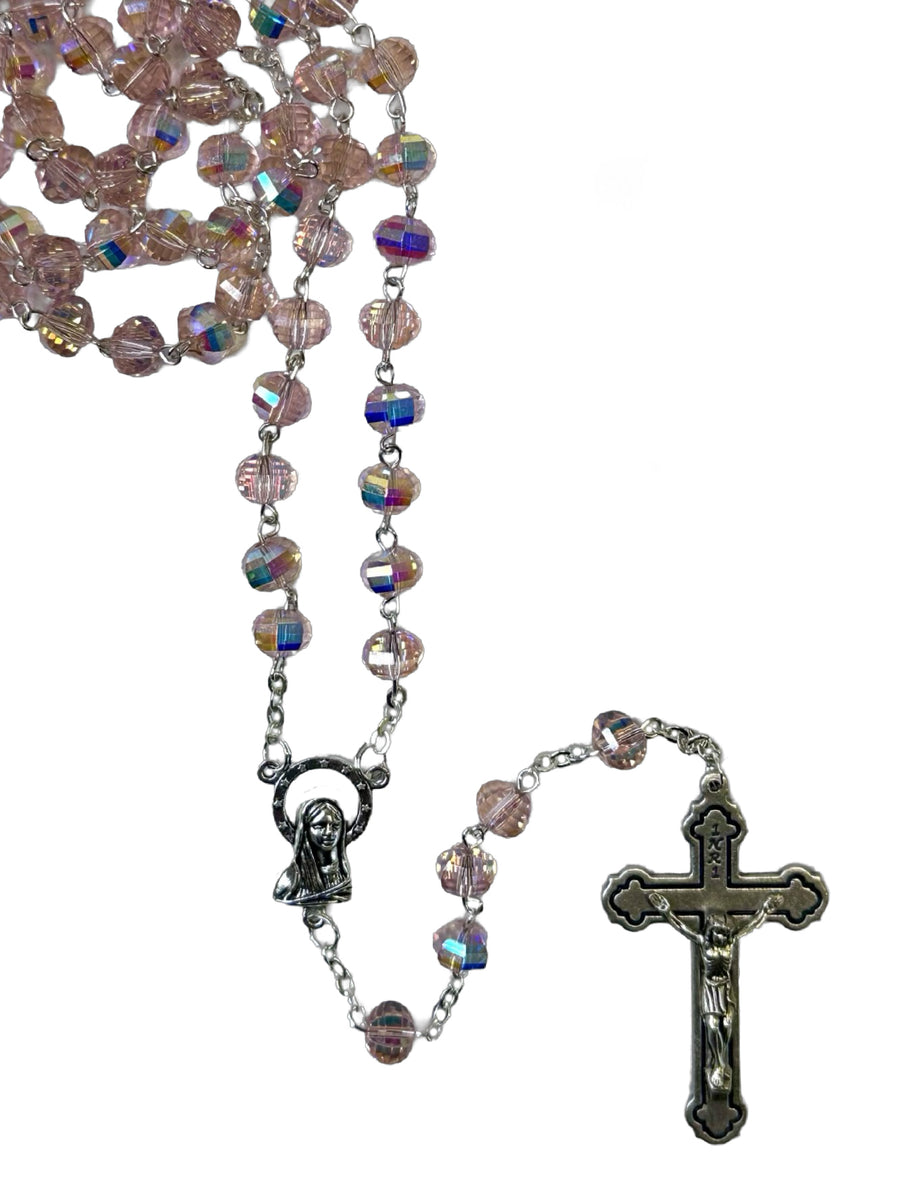 Glass Rosary - Pink