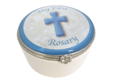 My First Rosary Porcelain Box - Blue / Pink
