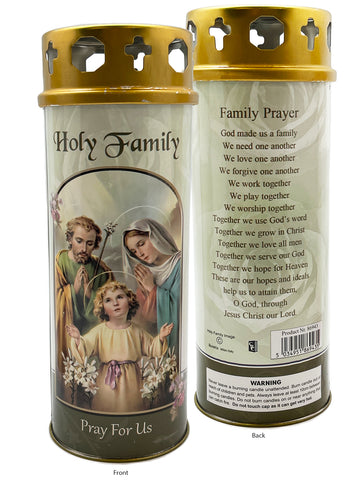 Devotional Candle With Gold Lid - Holy Family