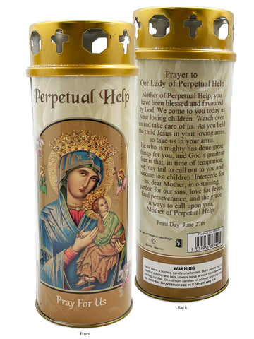 Devotional Candle With Gold Lid - OLPH