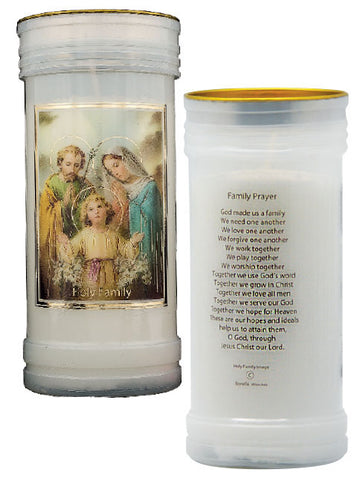 Holy Family Devotional Candle Gold Foiled