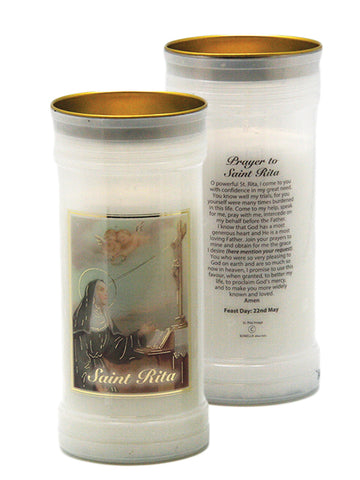 St. Rita Devotional Gold Foiled Candle