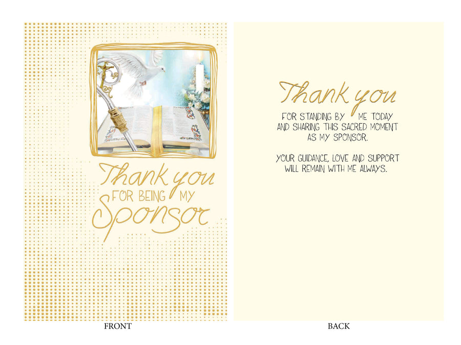Thank You For Being My Sponsor Card