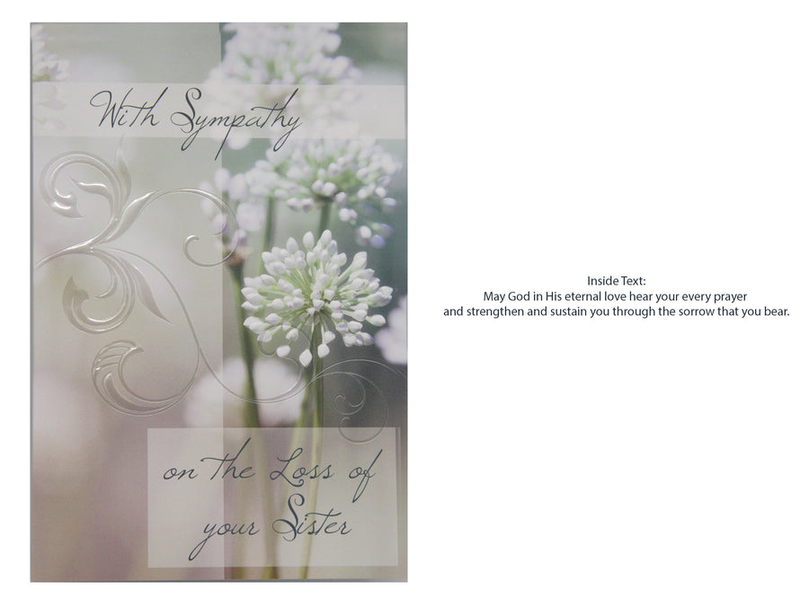 'With Sympathy' Embossed Card - Sister