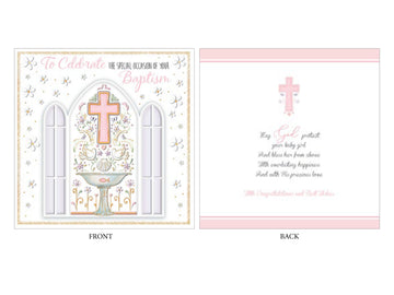 Boutique Baptism Card - Girl