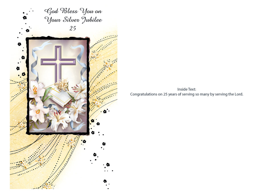 'God Bless You On Your Silver Jubilee' Card