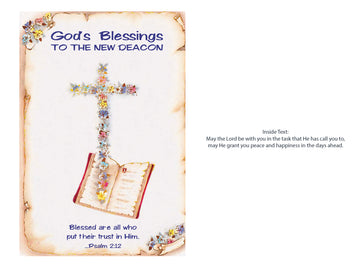 'God's Blessings To The New Deacon' Embossed Card