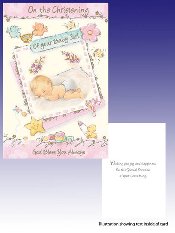 Christening Card - Baby Girl
