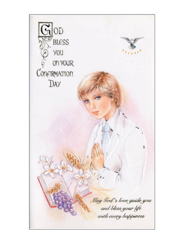 'God Bless You' Confirmation Card - Boy
