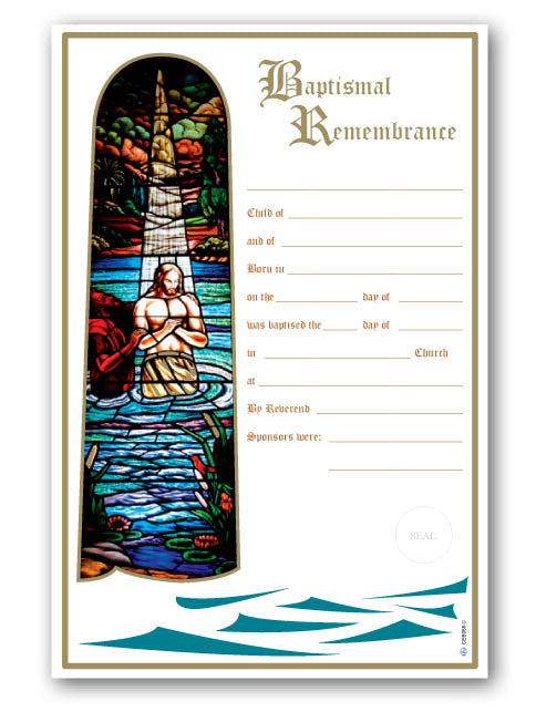 Baptism Certificate - Stained Glass