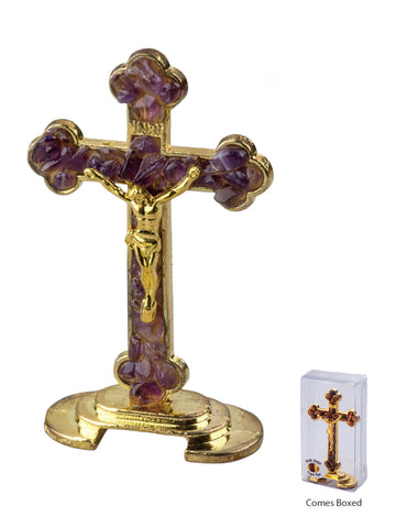 Gemstone Crucifix - Amethyst