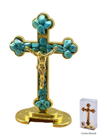 Gemstone Crucifix - Turquoise