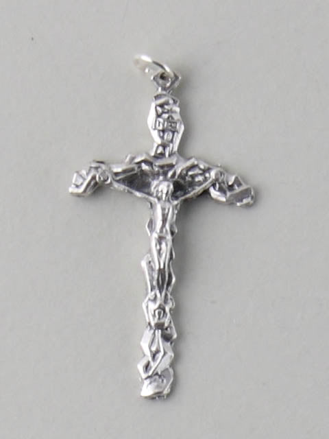 Silver Crucifix with Arched Beam