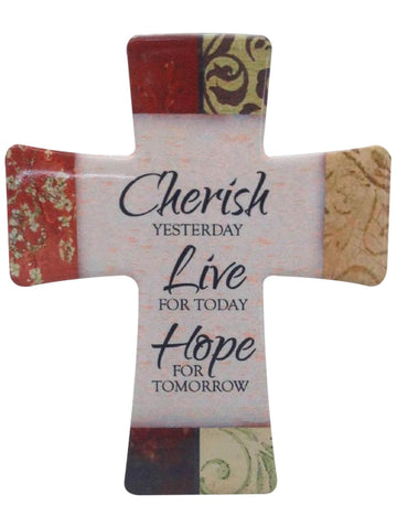 Porcelain Cross - Cherish Live Hope
