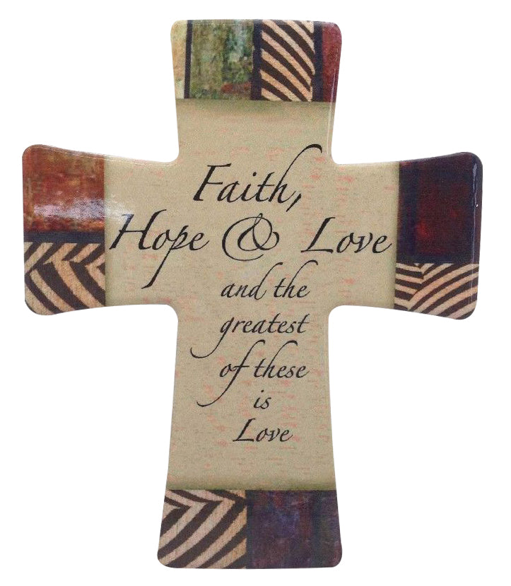 Porcelain Cross - Faith Hope Love