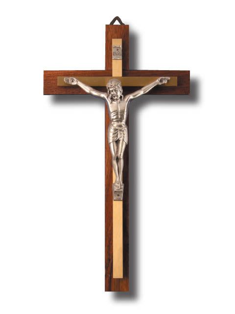 Wood Crucifix with Metal Corpus