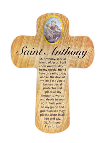 Wooden Palm Cross - St Anthony