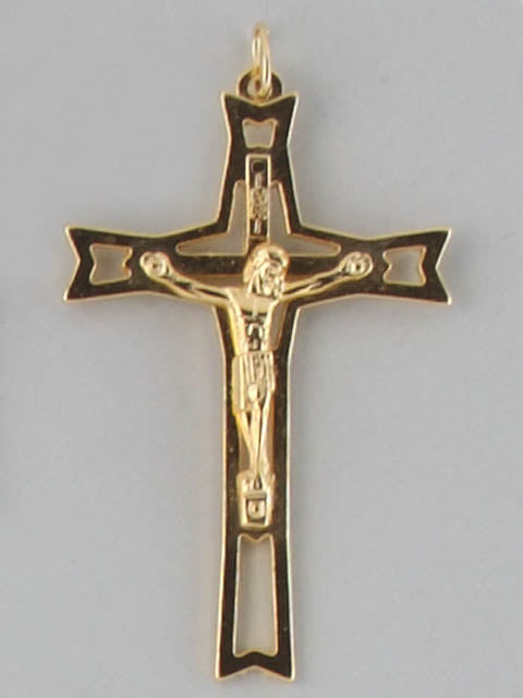 Large Crucifix with Pointed Ends - Gold / Silver