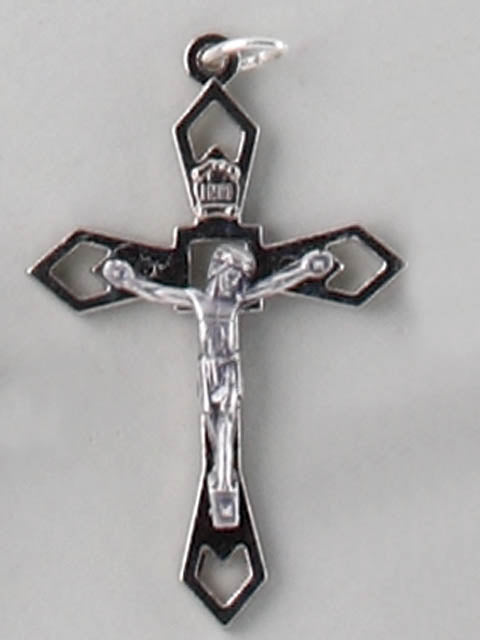 Pointed Cutout Silver Crucifix
