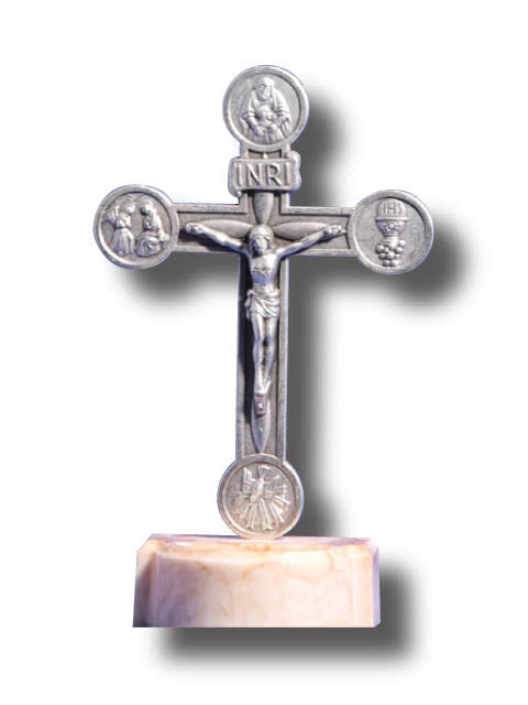 Resin Base Metal Crucifix - Water Font