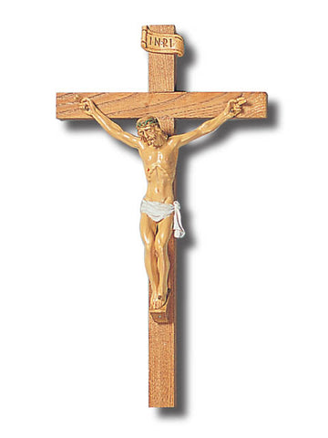 Wood Crucifix with Poly Vinyl Corpus - Medium / Large / X Large