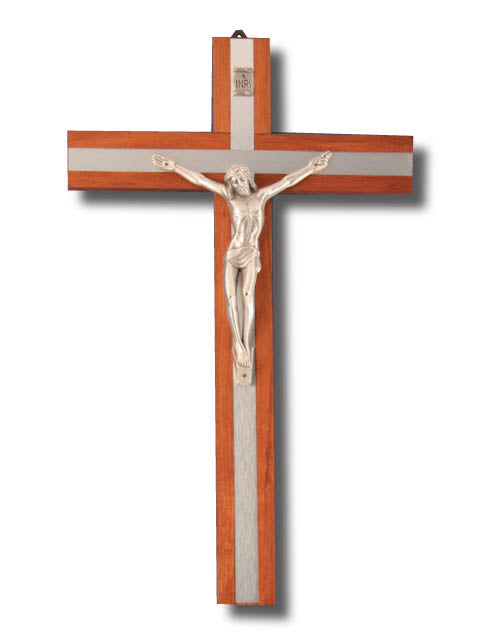 Wooden Crucifix with Metal Inlay - Small / Medium / Large