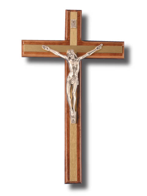 Wood Crucifix with Metal Inlay - Small / Medium / Large