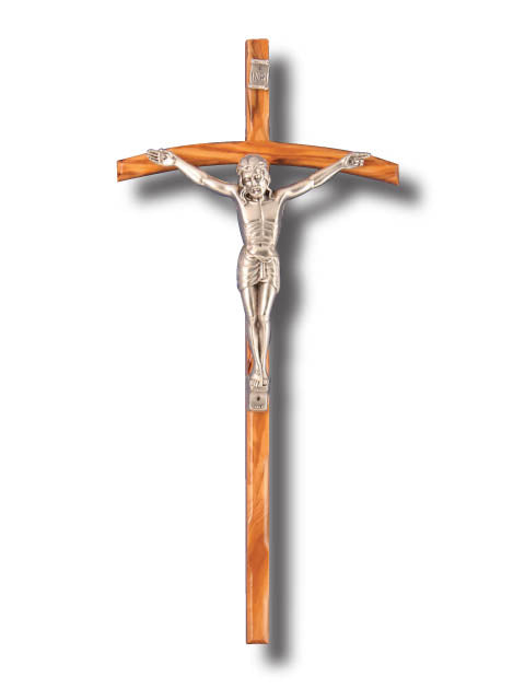 Olive Wood Crucifix Curved - Small / Medium / Large