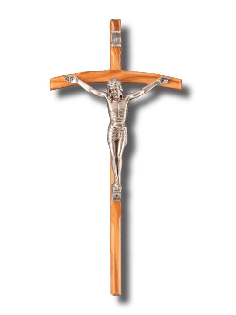 Olive Wood Crucifix Curved - Small / Medium / Large