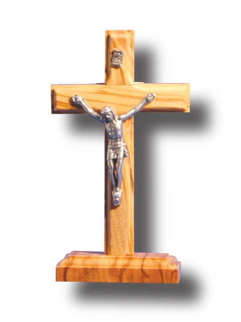Standing Olive Wood Crucifix - Small