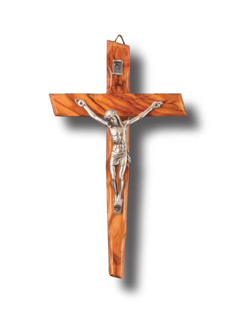 Olive Wood Crucifix Tapered Beveled Edges - Small / Medium / Large / X Large