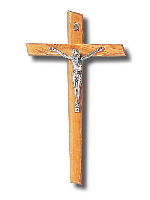 Olive Wood Crucifix Tapered Beveled Edges - Small / Medium / Large / X Large