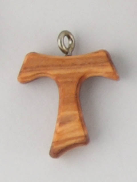 Small Olive Wood Tau Cross