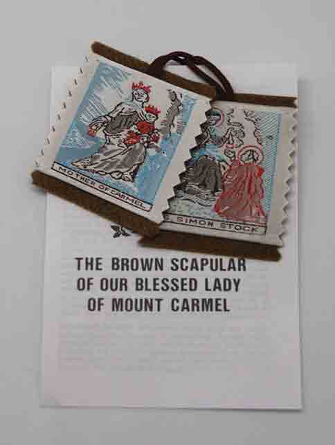 Embroided Scapular and Leaflet - Brown
