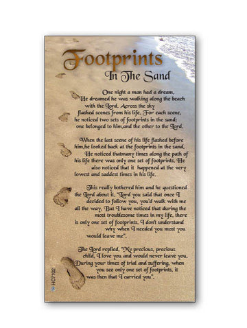 'Footprints In The Sand' Themed Holy Cards