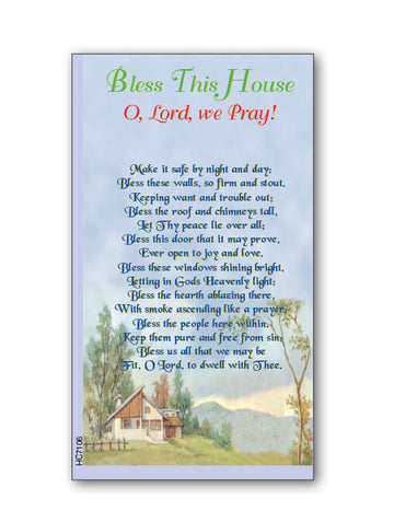 'Bless this House' Themed Holy Cards