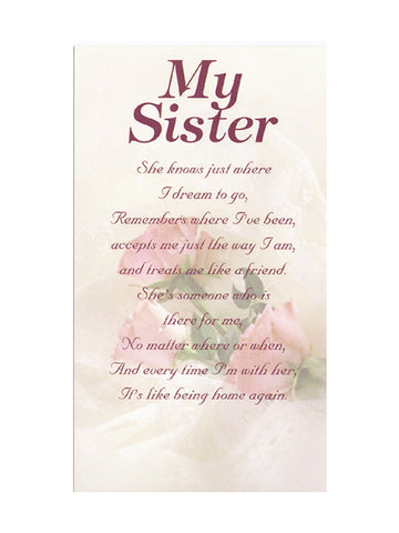 'My Sister' Themed Holy Cards