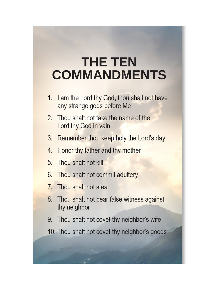 Ten Commandments Themed Holy Cards