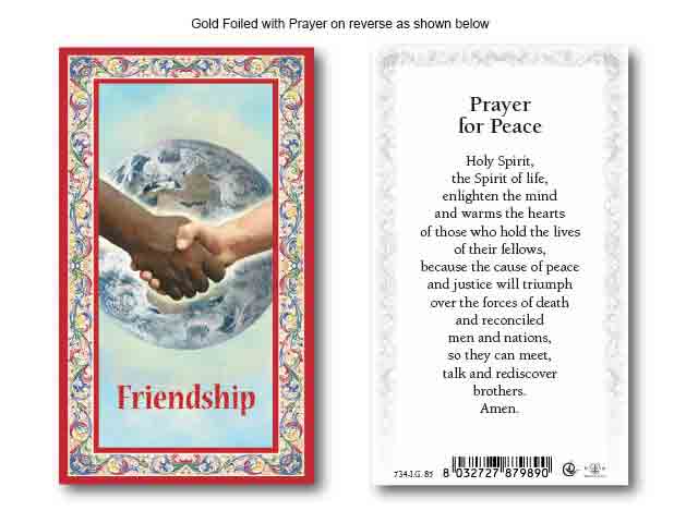 Prayer For Peace Gold Foiled Holy Card