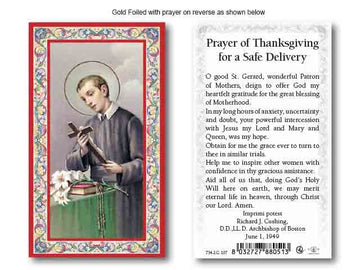 St. Gerard -  Prayer Of Thanksgiving For A Safe Delivery