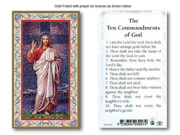 The Ten Commandments Of God Holy Card