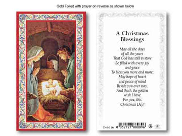Gold Foiled Christmas Blessing Holy Card