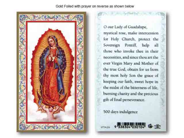 Our Lady Of Guadalupe Holy Card