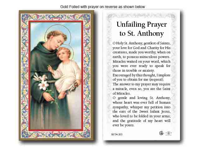 Unfailing Prayer To St. Anthony