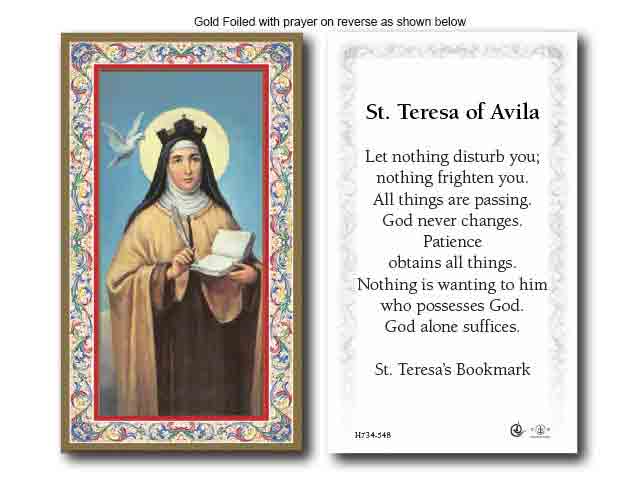 St. Teresa Of Avila Holy Card