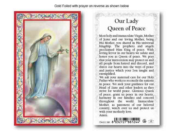 Gold Foiled Mary Queen of Peace Holy Card