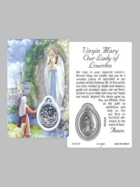 Our Lady Of Lourdes Laminated Prayer Card