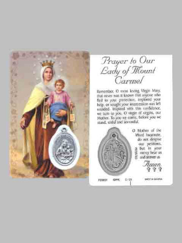 Our Lady Of Mt. Carmel Laminated Prayer Card