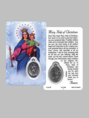 Our Lady Help of Christians Laminated Prayer Card